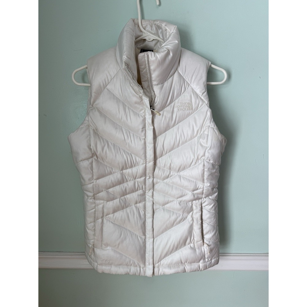 The North Face Vest Jacket Women S White Down 550 Quilted Puffer Hiking Outdoors